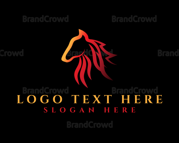 Hot Flaming Horse Logo