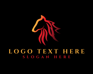Equestrian - Hot Flaming Horse logo design