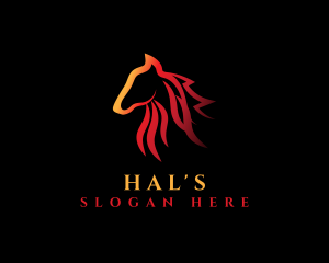 Hot Flaming Horse Logo