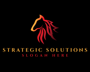 Strategy - Hot Flaming Horse logo design