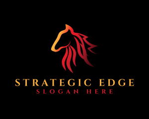 Strategy - Hot Flaming Horse logo design