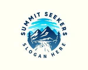 Mountaineering - Mountain River Destination logo design