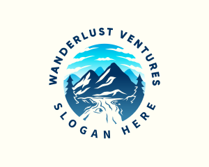 Mountain River Destination logo design