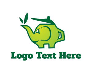 Tea Kettle - Green Tea Teapot logo design