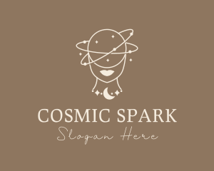 Woman Cosmic Fortune Teller  logo design