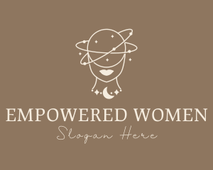 Woman Cosmic Fortune Teller  logo design