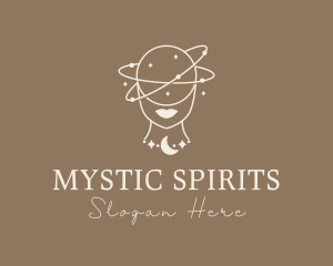 Woman Cosmic Fortune Teller  logo design