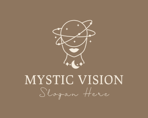 Fortune Telling - Woman Cosmic Fortune Teller logo design