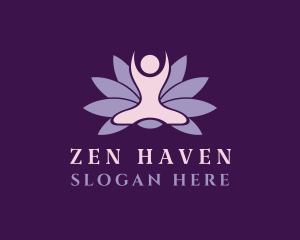 Zen Meditation Lotus  logo design