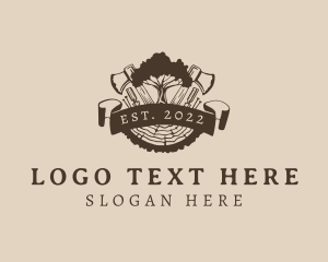 Rustic - Wood Carpenter Tools logo design