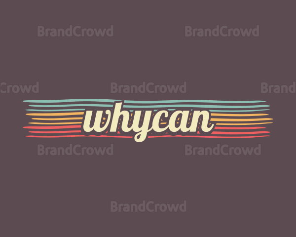 Colorful Retro Cursive Logo