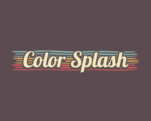 Colorful Retro Cursive logo design