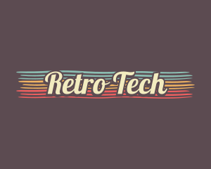 Colorful Retro Cursive logo design