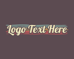 Colorful Retro Cursive Logo