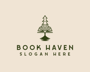 Bookstore - Pine Learning Tree logo design