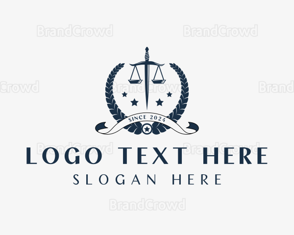 Legal Dagger Justice Scale Logo