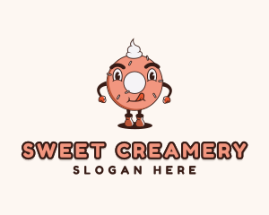 Sweet Donut Dessert logo design