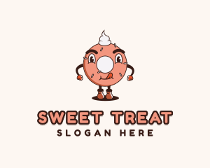 Sweet Donut Dessert logo design