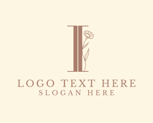 Stationery - Elegant Floral Nature Letter I logo design