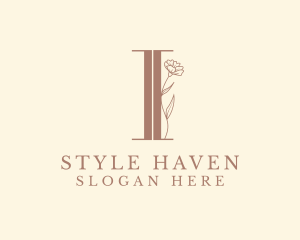 Elegant Floral Nature Letter I Logo