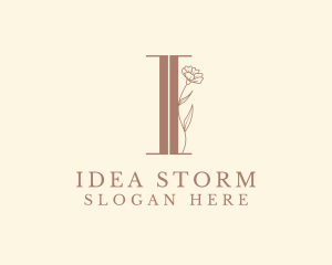 Elegant Floral Nature Letter I logo design