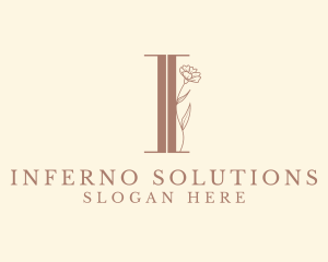 Elegant Floral Nature Letter I logo design