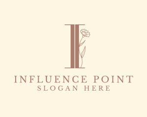 Elegant Floral Nature Letter I logo design