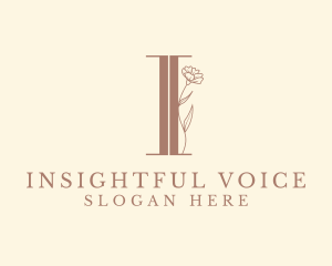 Elegant Floral Nature Letter I logo design