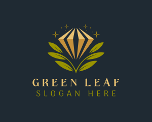 Leaf Diamond Jewelry logo design