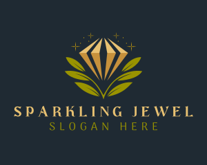 Leaf Diamond Jewelry logo design