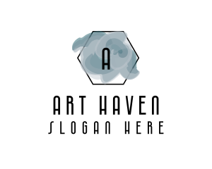 Paint Swirl Hexagon logo design