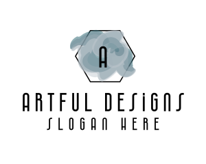 Paint Swirl Hexagon logo design