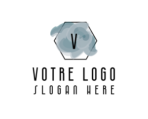 Watercolor - Paint Swirl Hexagon logo design