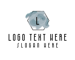 Vlogger - Paint Swirl Hexagon logo design