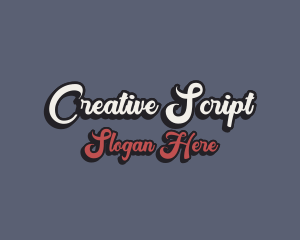 Retro Script Business logo design