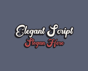 Retro Script Business logo design