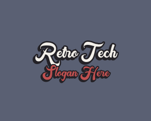 Retro Script Business logo design