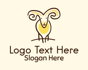 Goat - Dairy Goat Monoline logo design