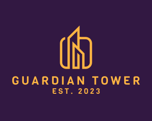 Outline Tower Building logo design