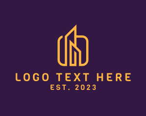 Residential - Outline Tower Building logo design