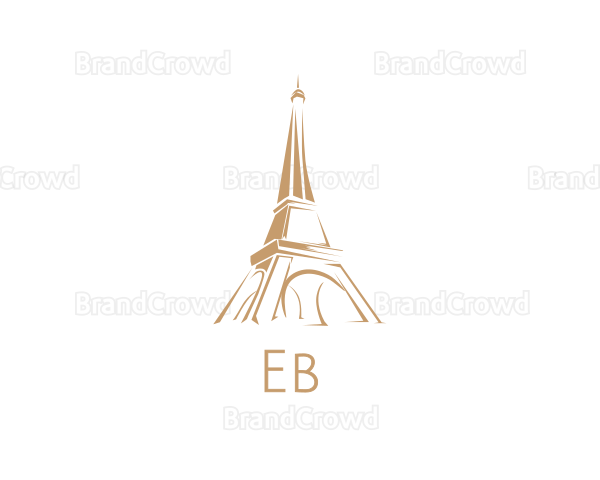 Brown Eiffel Tower Logo