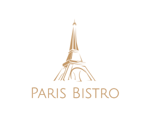 Brown Eiffel Tower logo design