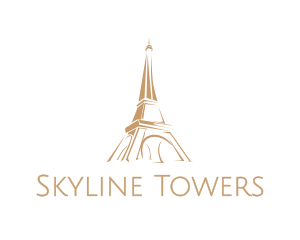 Brown Eiffel Tower logo design