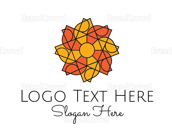 Sun Floral Pattern Logo