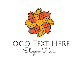 Stained Glass - Sun Floral Pattern logo design