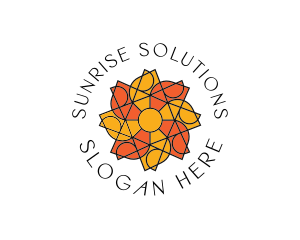 Sun Floral Pattern logo design