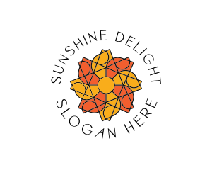 Sun Floral Pattern logo design