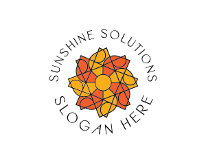 Sun Floral Pattern logo design