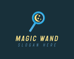 Moon Magnifying Glass logo design