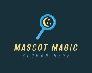 Moon Magnifying Glass logo design